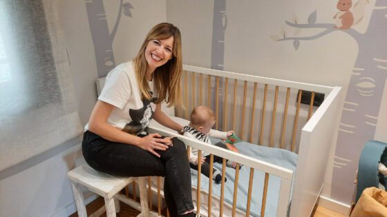 Maria Moya con su hijo Luca